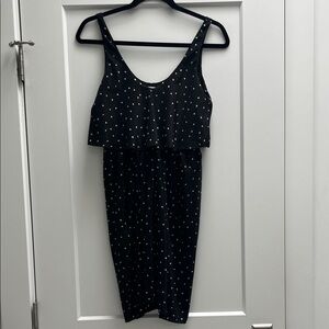 Aritzia Black Dress with White Polka Dots